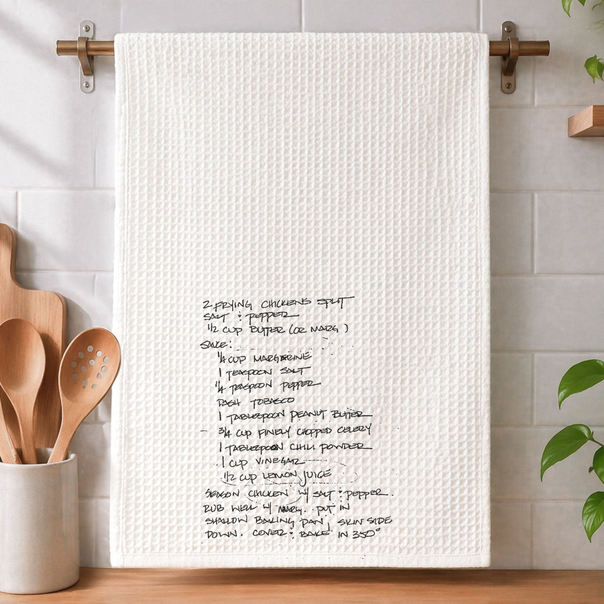 Custom Family Recipe, Mom Grandma Handwriting Recipe Towels, Heirloom Gift - Personalized Kitchen Towel