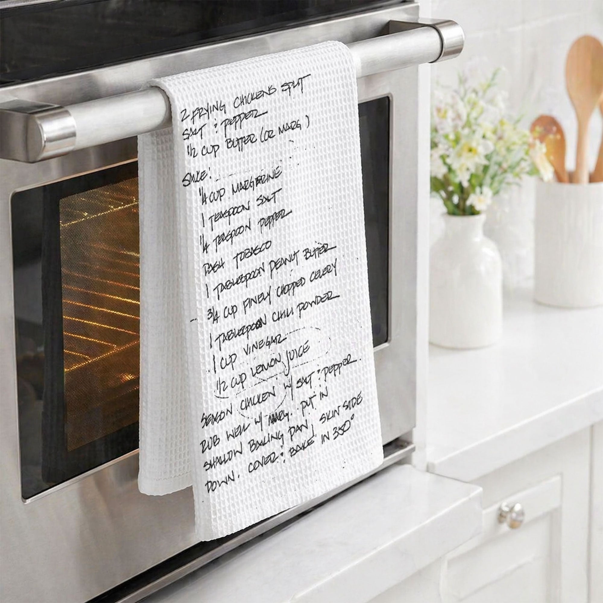 Custom Family Recipe, Mom Grandma Handwriting Recipe Towels, Heirloom Gift - Personalized Kitchen Towel
