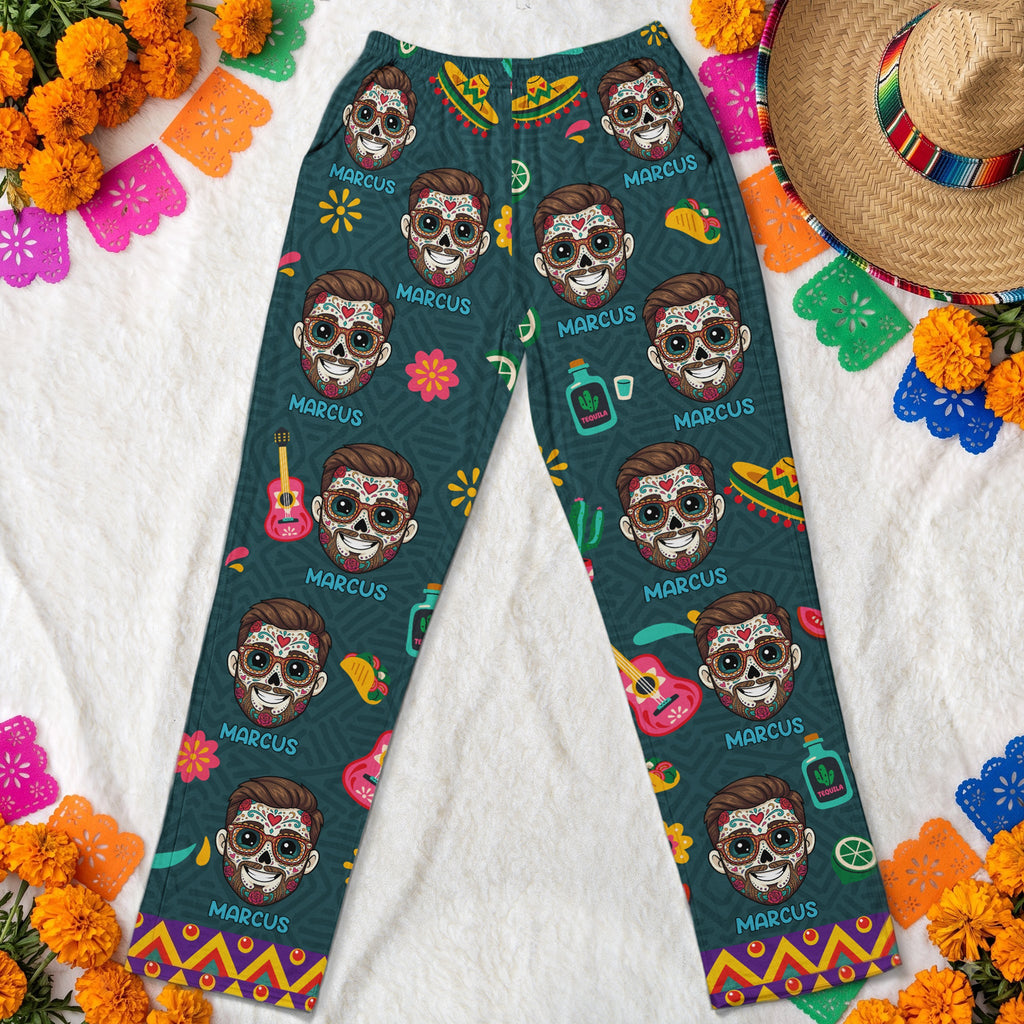 Custom Foto Dia De Los Muertos Mexican Day Of The Dead - Personalized Lounge Pants