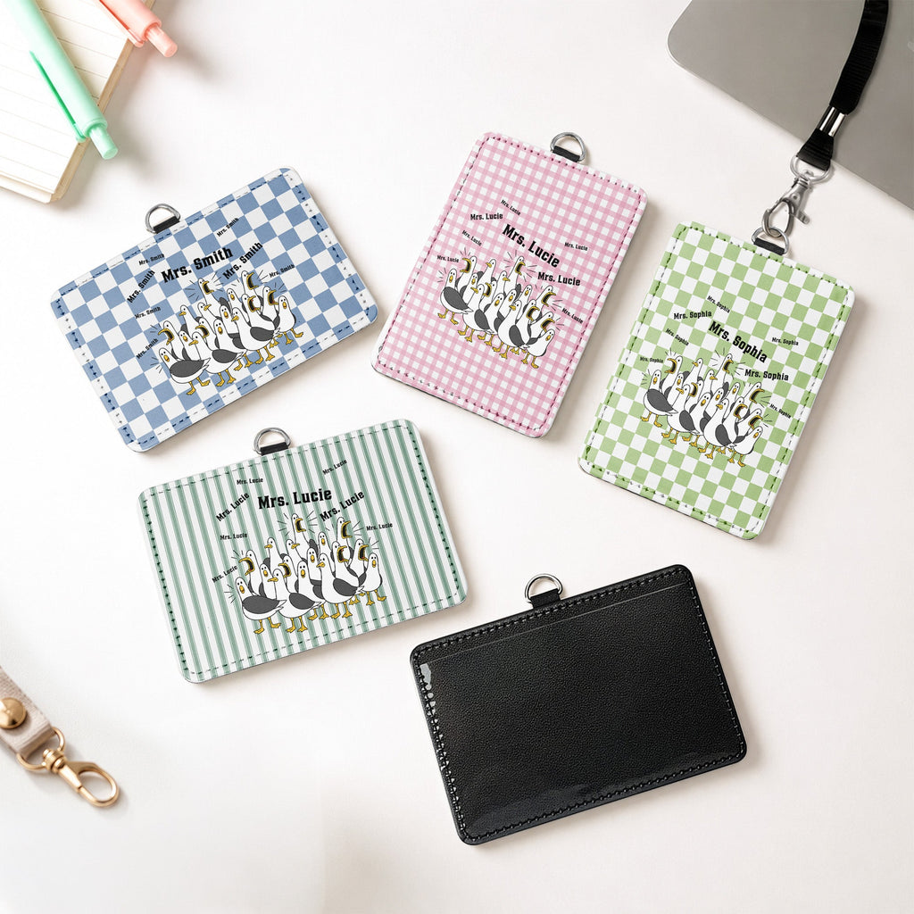 Custom Funny Seagulls Teacher - Personalized Badge Holder
