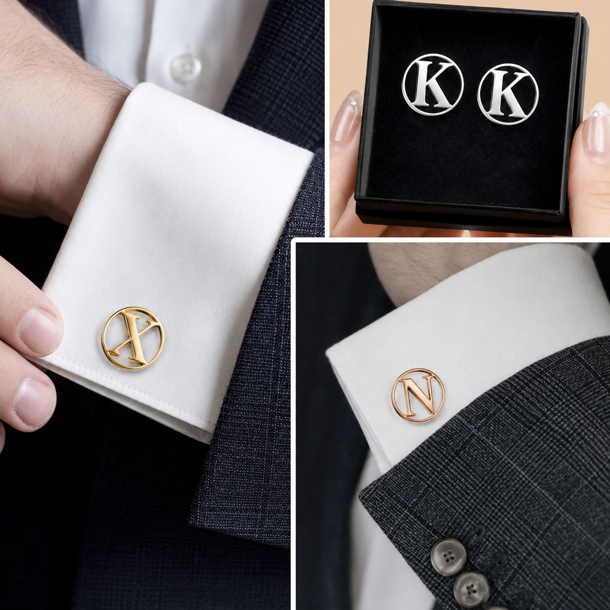 Custom Initial Gifts For Men Wedding Gifts For Groomsman, Groom - Custom Cufflinks