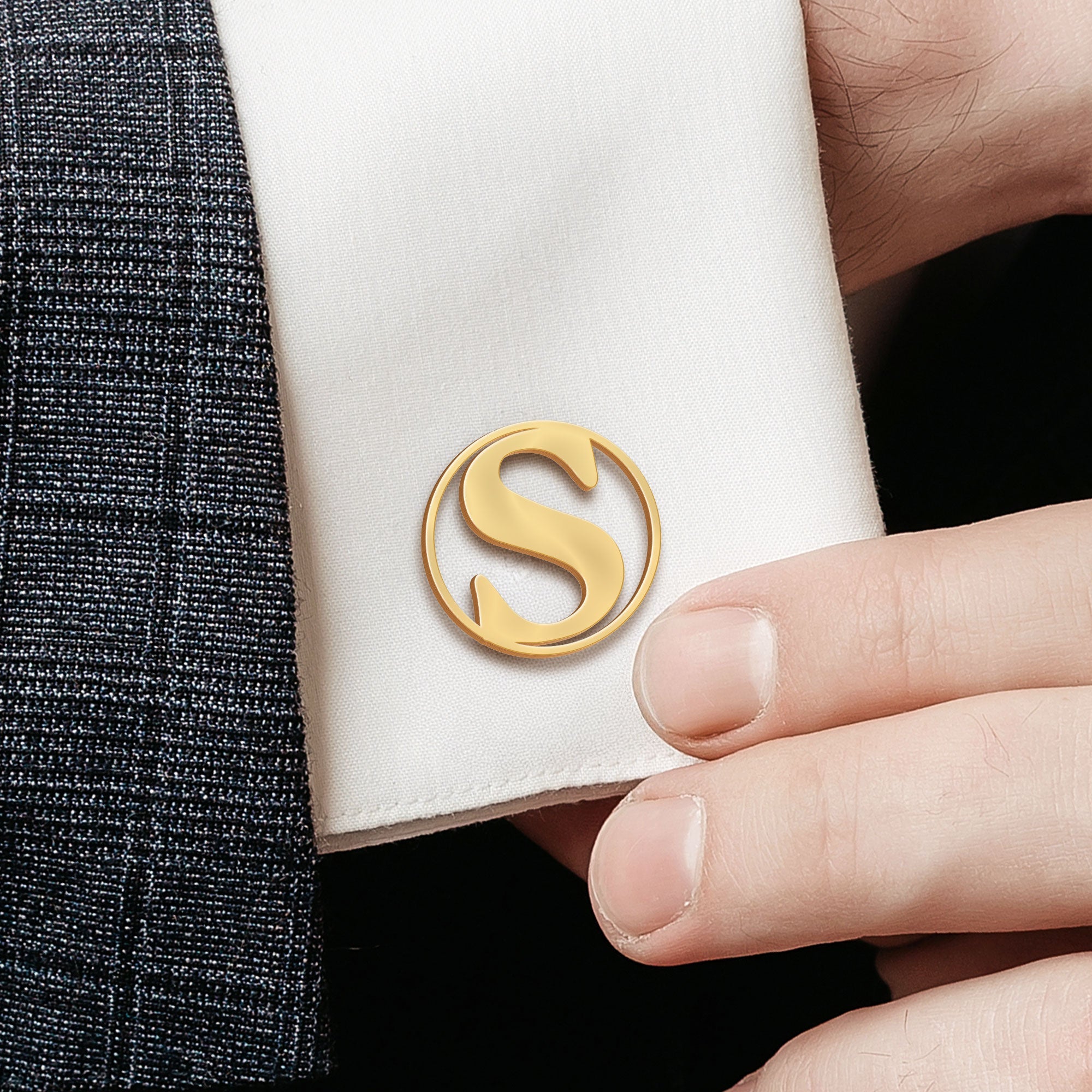 Custom Initial Gifts For Men Wedding Gifts For Groomsman, Groom - Custom Cufflinks