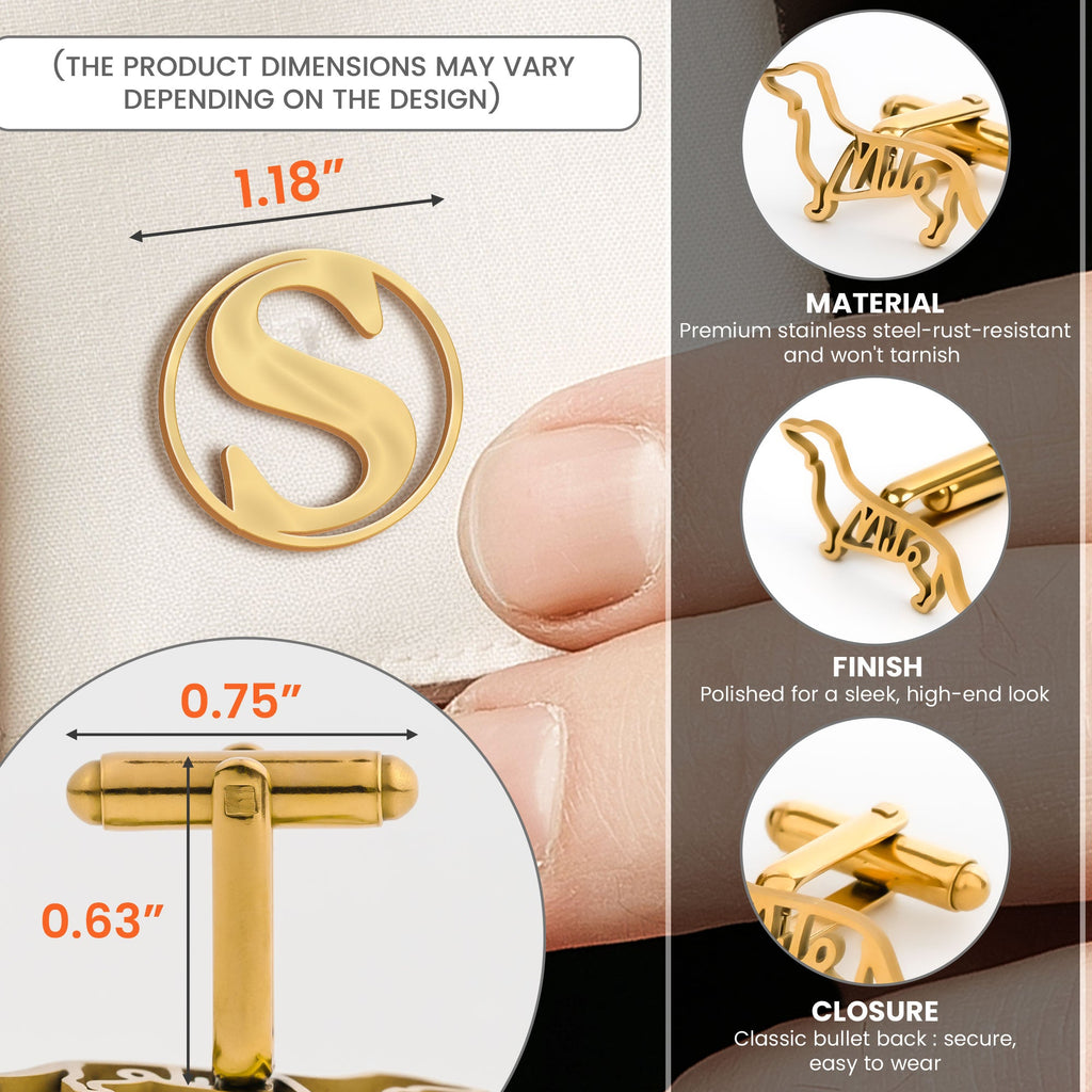 Custom Initial Gifts For Men Wedding Gifts For Groomsman, Groom - Custom Cufflinks