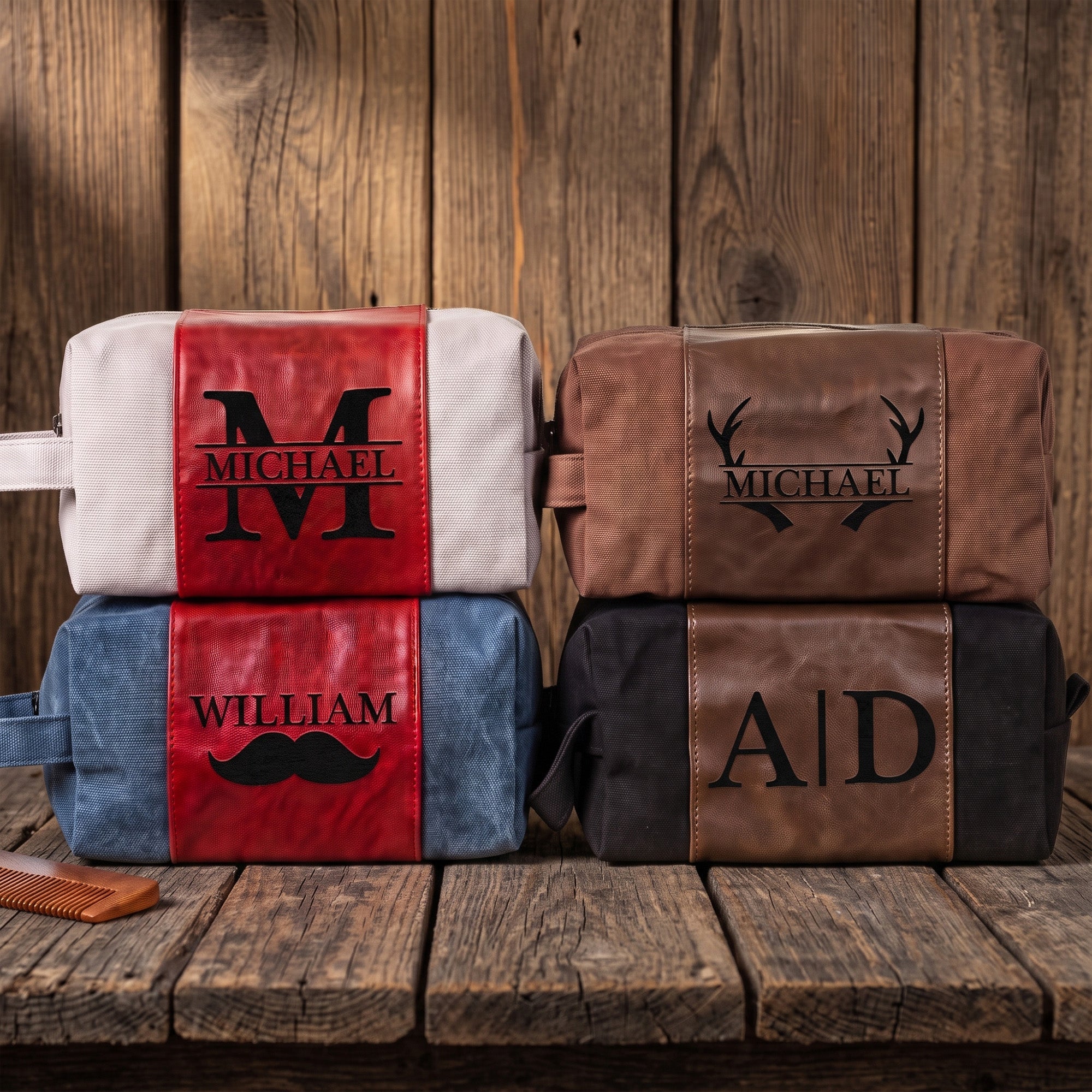 Custom Initial Names For Him, Son, Husband, Boyfriend, Boss, Broomsmen - Personalized Toiletry Bag