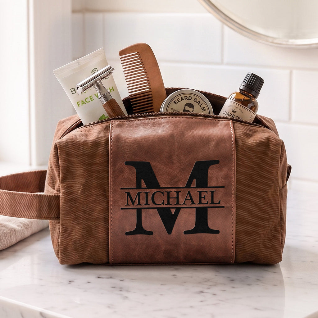 Custom Initial Names For Him, Son, Husband, Boyfriend, Boss, Broomsmen - Personalized Toiletry Bag