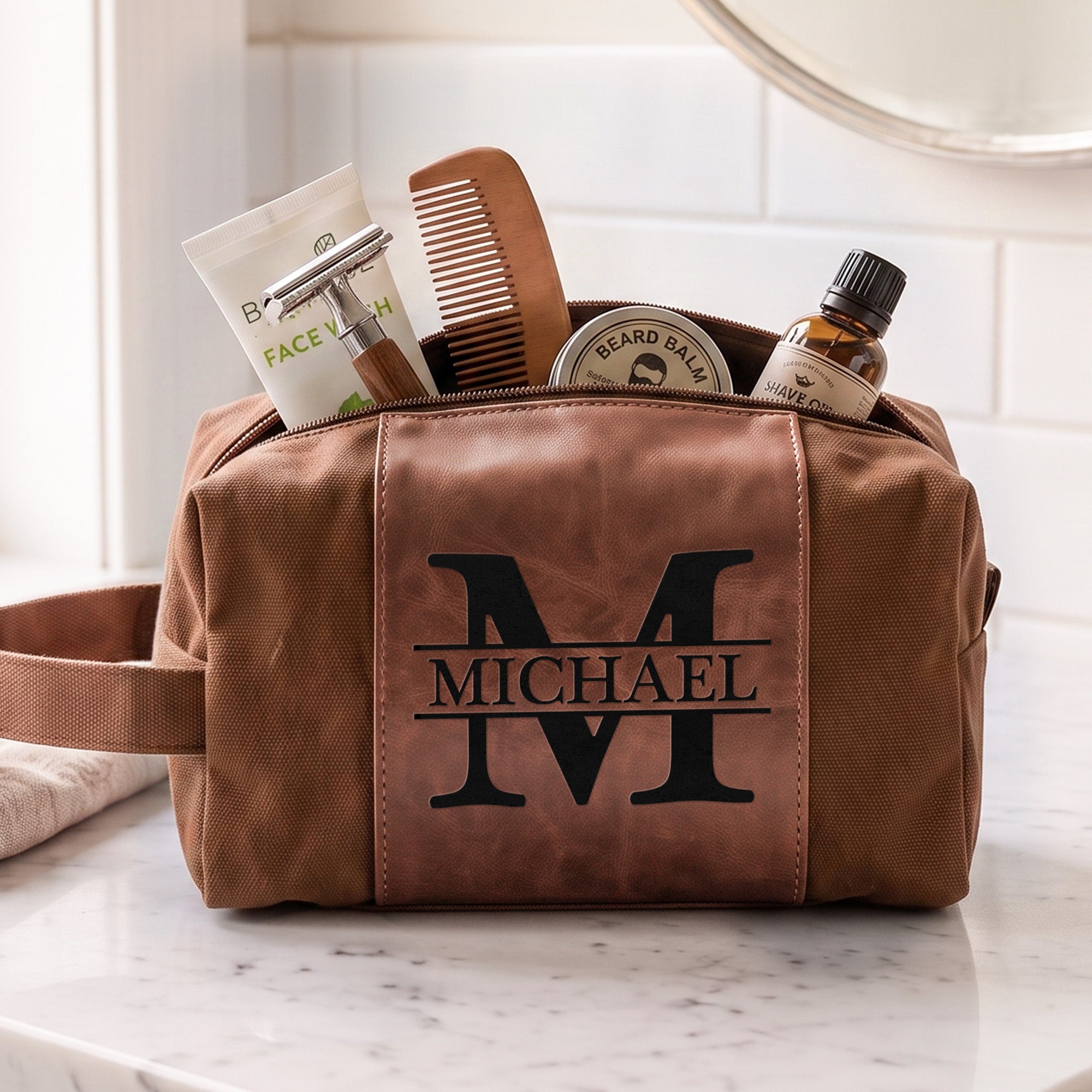 Custom Initial Names For Him, Son, Husband, Boyfriend, Boss, Broomsmen - Personalized Toiletry Bag