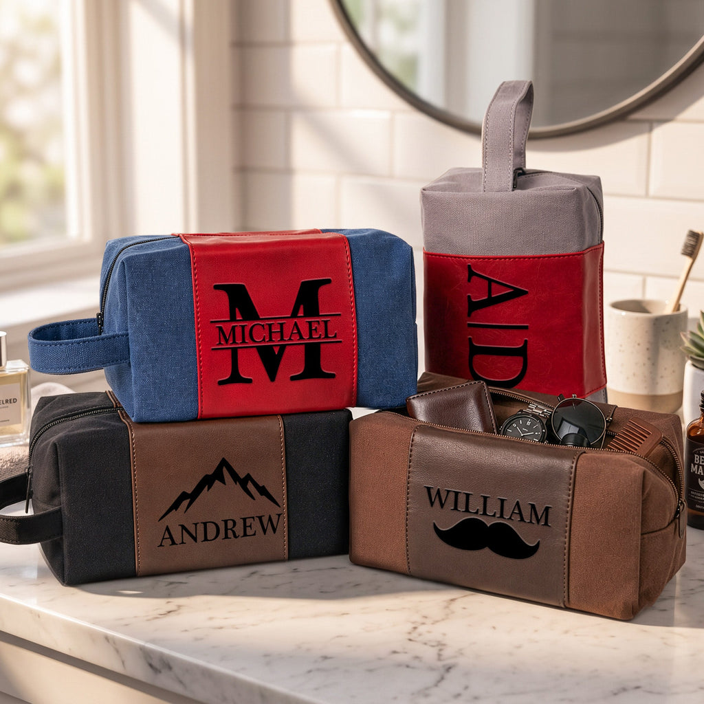 Custom Initial Names For Him, Son, Husband, Boyfriend, Boss, Broomsmen - Personalized Toiletry Bag