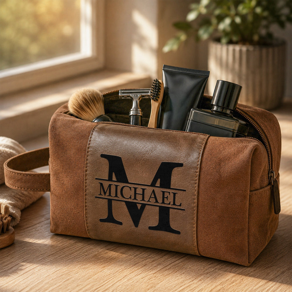 Custom Initial Names For Him, Son, Husband, Boyfriend, Boss, Broomsmen - Personalized Toiletry Bag