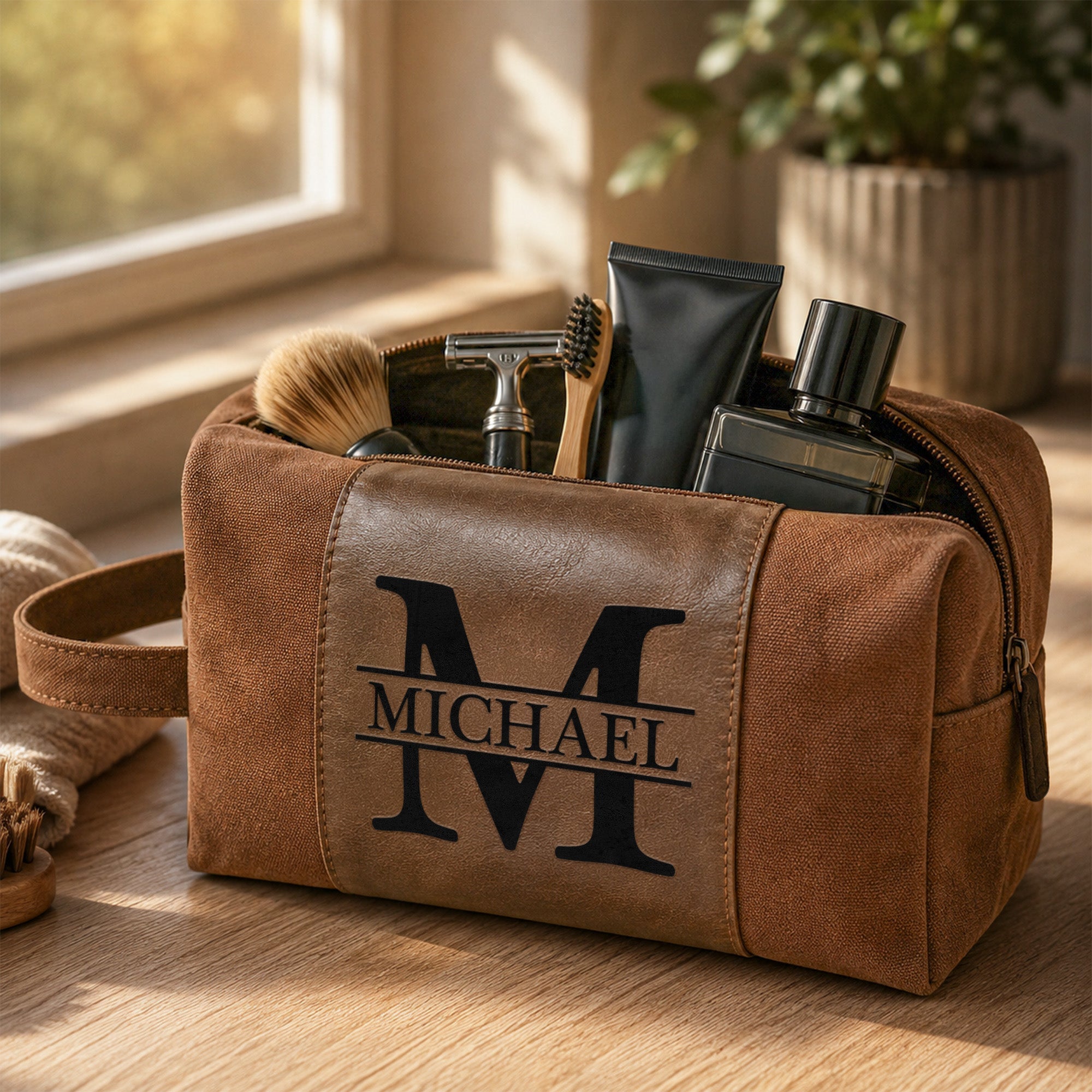 Custom Initial Names For Him, Son, Husband, Boyfriend, Boss, Broomsmen - Personalized Toiletry Bag