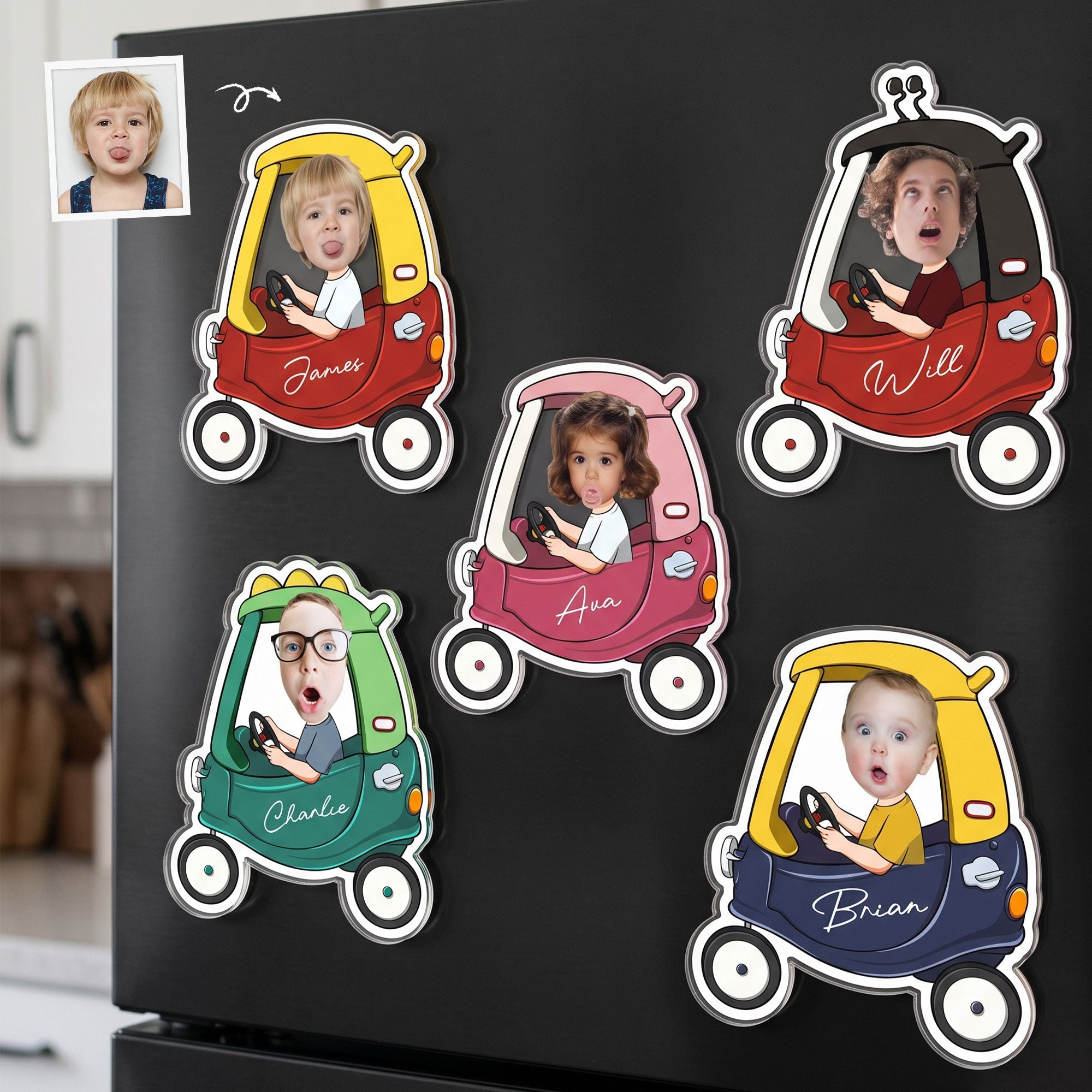 Custom Kid Photo Funny Gifts For Son, Daughter, Grandkids - Personalized Magnet