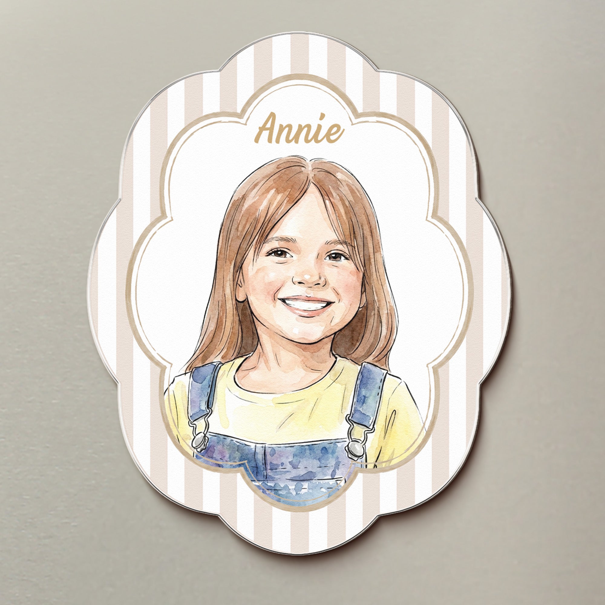 Custom Kid Photo Watercolor Gifts For Son, Daughter, Grandkids - Personalized Magnet