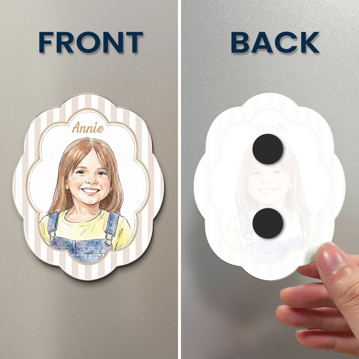 Custom Kid Photo Watercolor Gifts For Son, Daughter, Grandkids - Personalized Magnet