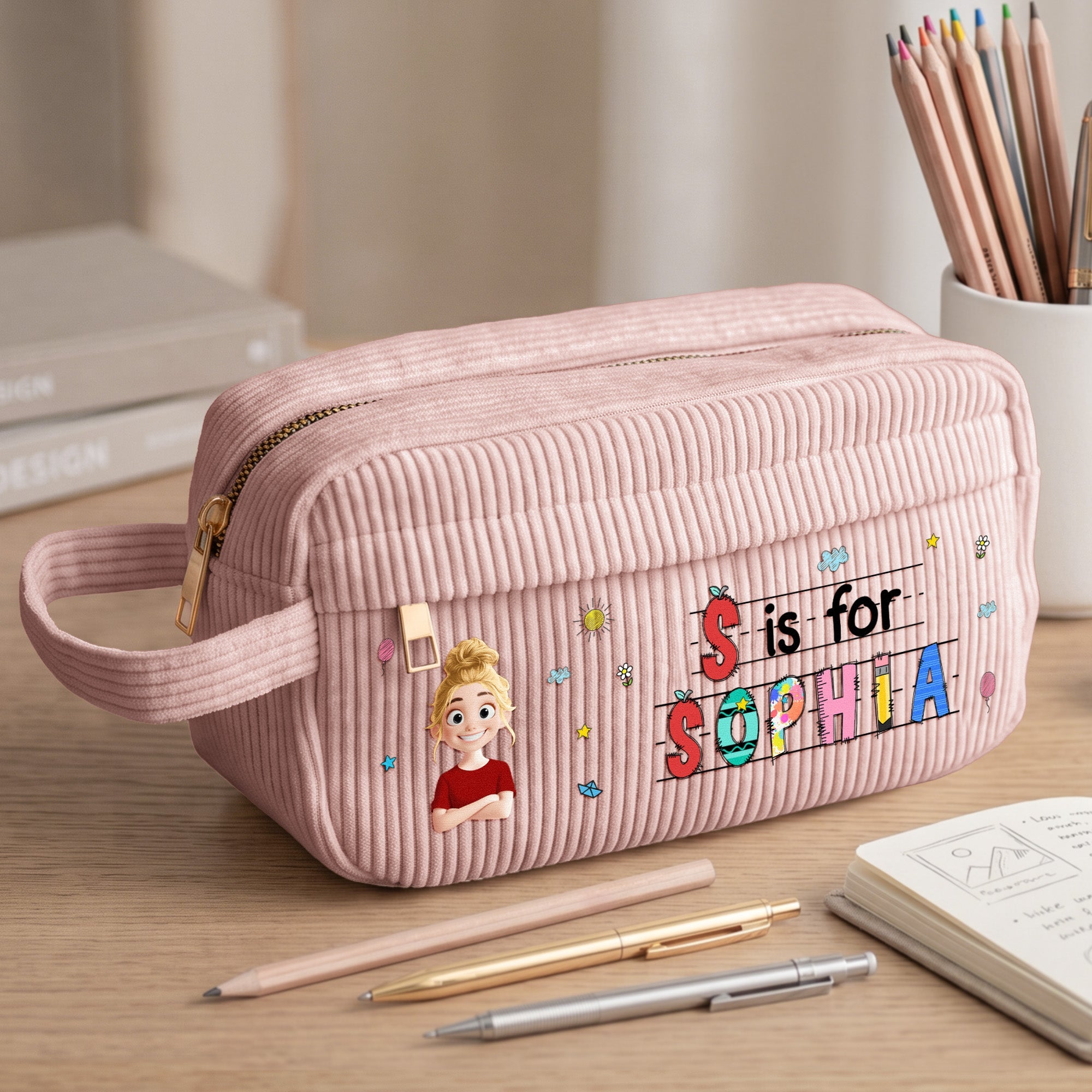 Custom Kids Name Back To School - Personalized Pencil Case