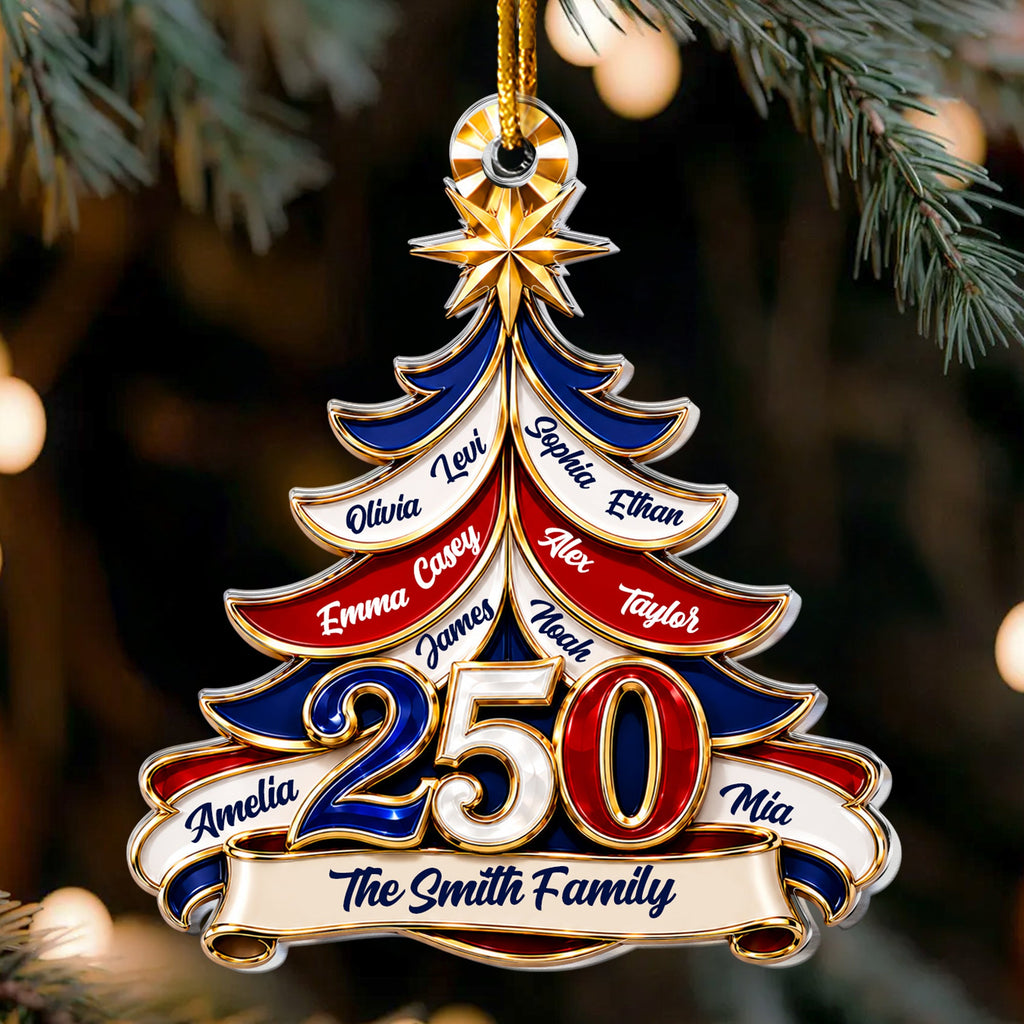 Custom Name 250 Years Of Freedom USA - Personalized Ornament