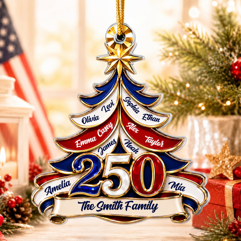 Custom Name 250 Years Of Freedom USA - Personalized Ornament
