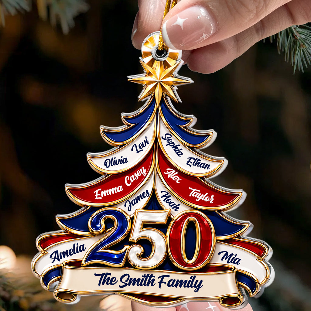 Custom Name 250 Years Of Freedom USA - Personalized Ornament
