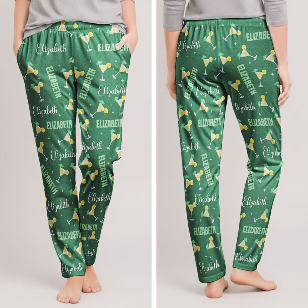 Custom Name & Ahcohol, Cocktail, Wine - Personalized Sweatpants, Lounge Pants