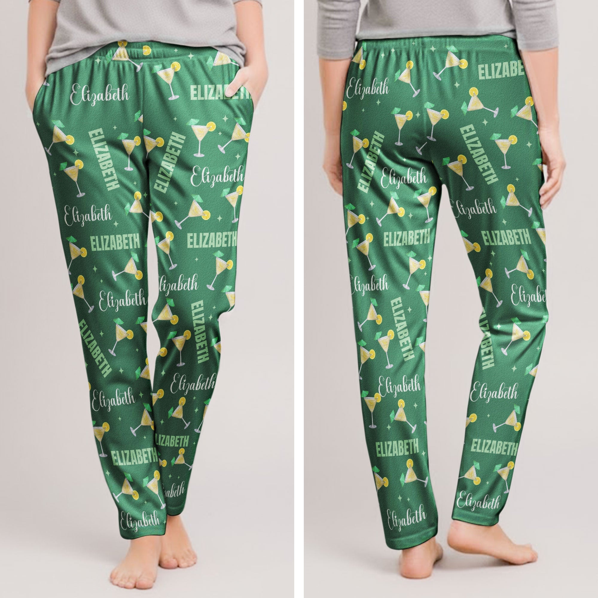 Custom Name & Ahcohol, Cocktail, Wine - Personalized Sweatpants, Lounge Pants