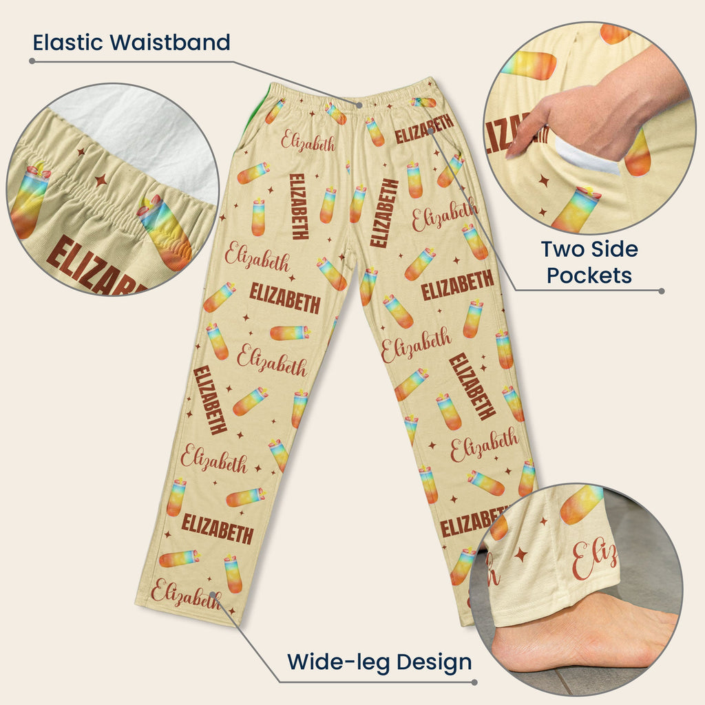 Custom Name & Ahcohol, Cocktail, Wine - Personalized Sweatpants, Lounge Pants
