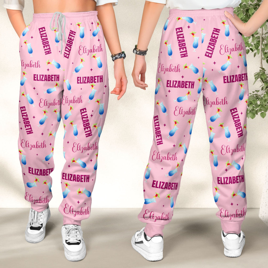 Custom Name & Ahcohol, Cocktail, Wine - Personalized Sweatpants, Lounge Pants