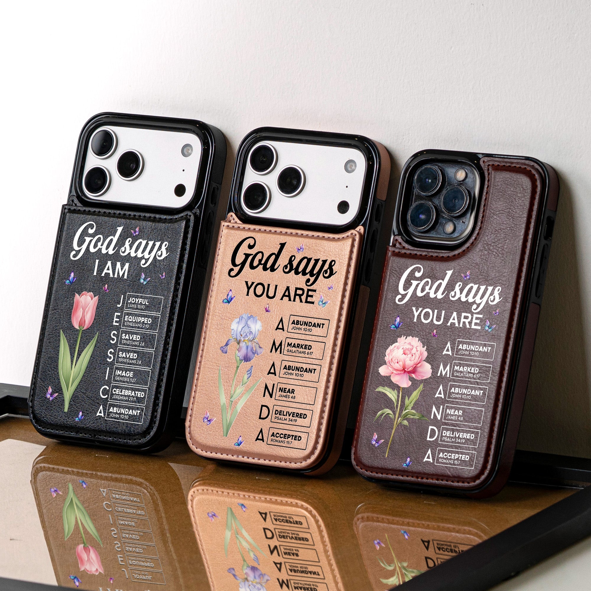 Custom Name & Birth Flower Bible Verses New Version - Personalized Phone Case