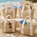 Custom Name & Birth Flower Wedding Gifts For Her, Bridesmaid - Personalized Straw Bag