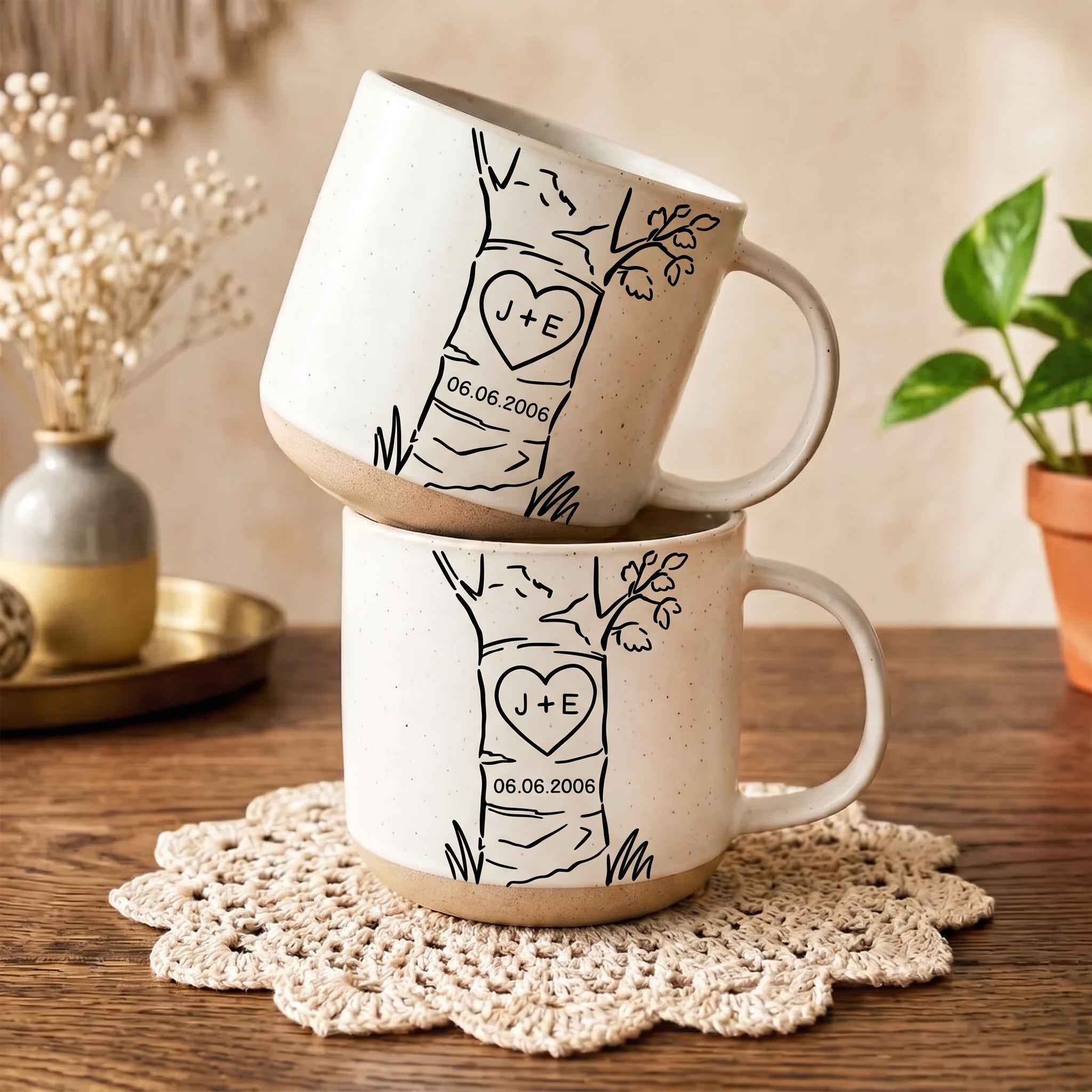 Custom Name & Date Anniversary Gifts For Couple New Version - Personalized Mug