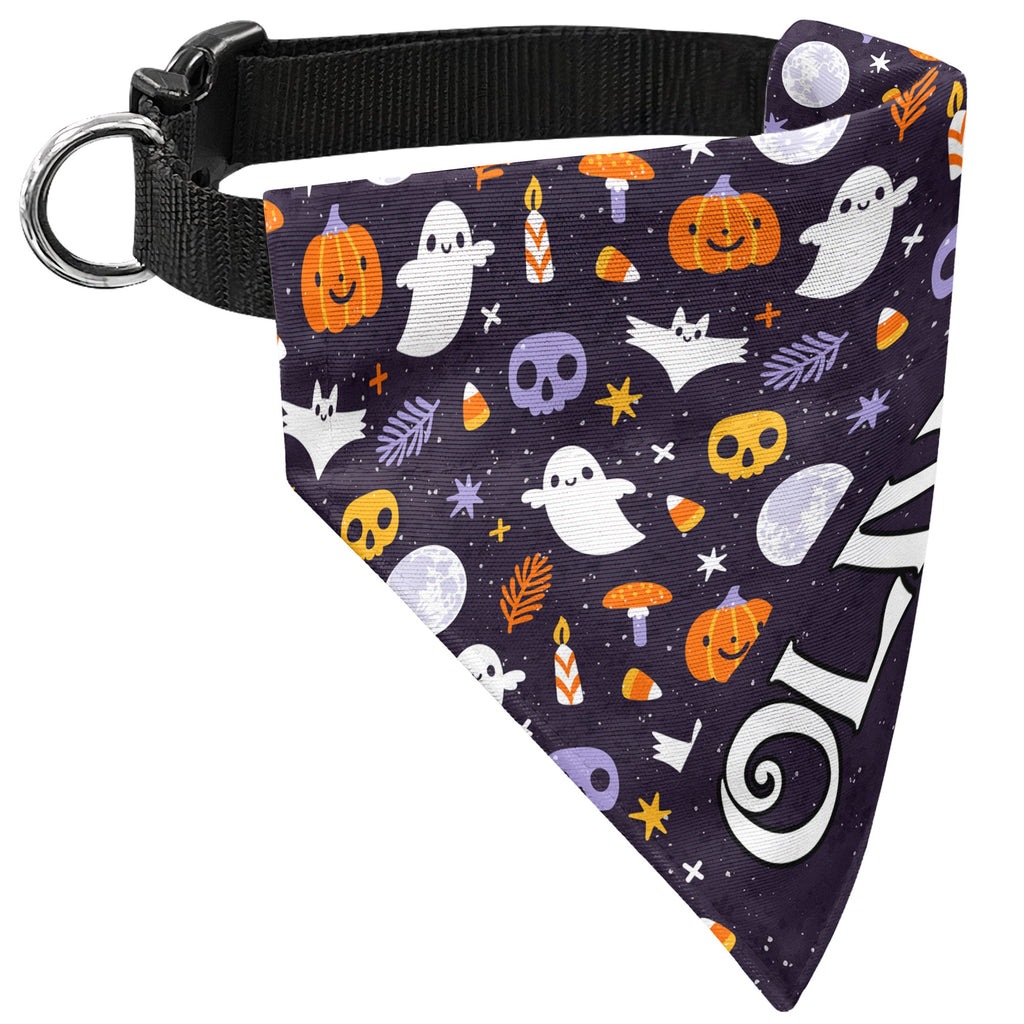 Custom Name Halloween Costume For Pets - Personalized Bandana Collar