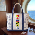 Custom Name In Nautical Flag, Cruise Trip Bestie - Personalized Tote Bag