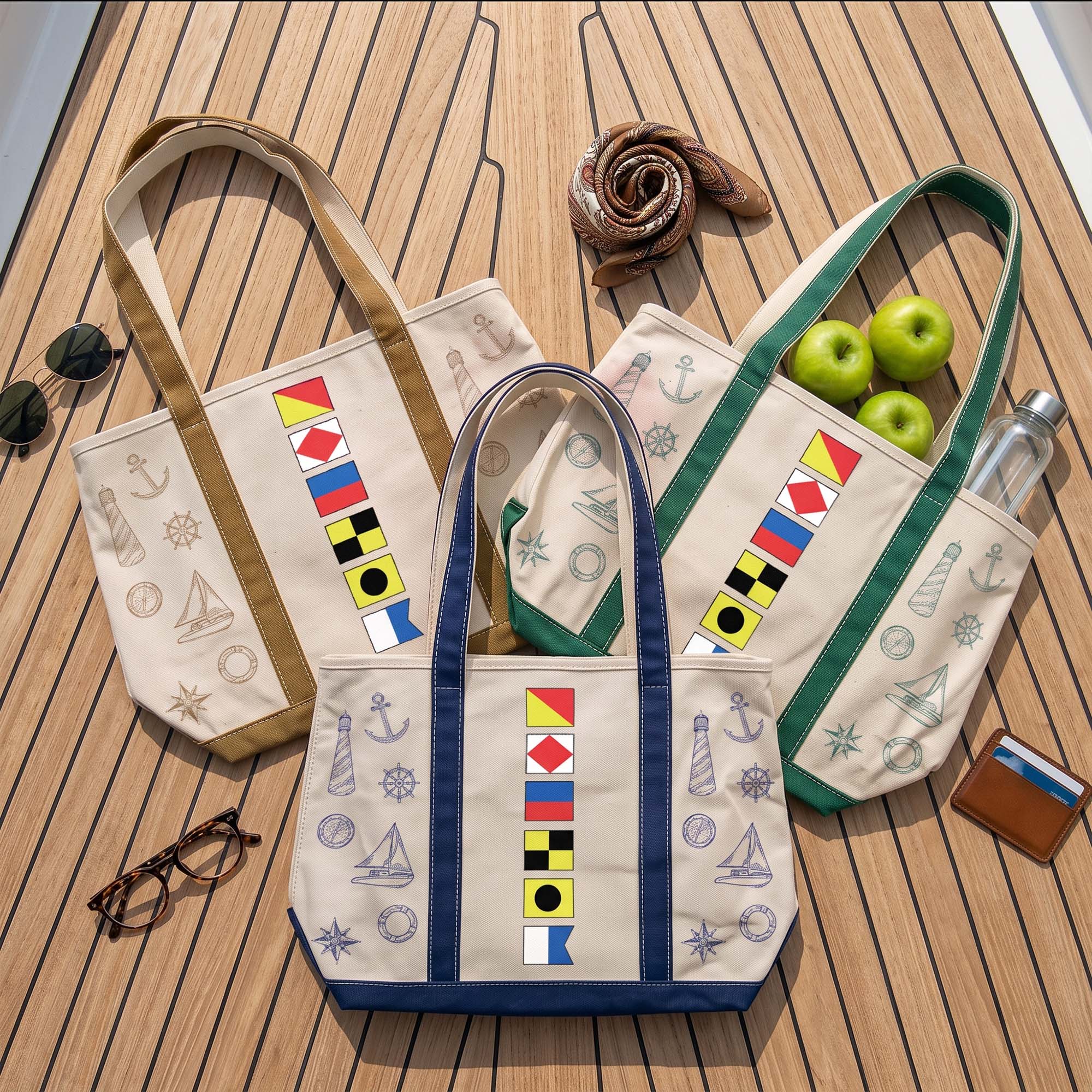 Custom Name In Nautical Flag, Cruise Trip Bestie - Personalized Tote Bag