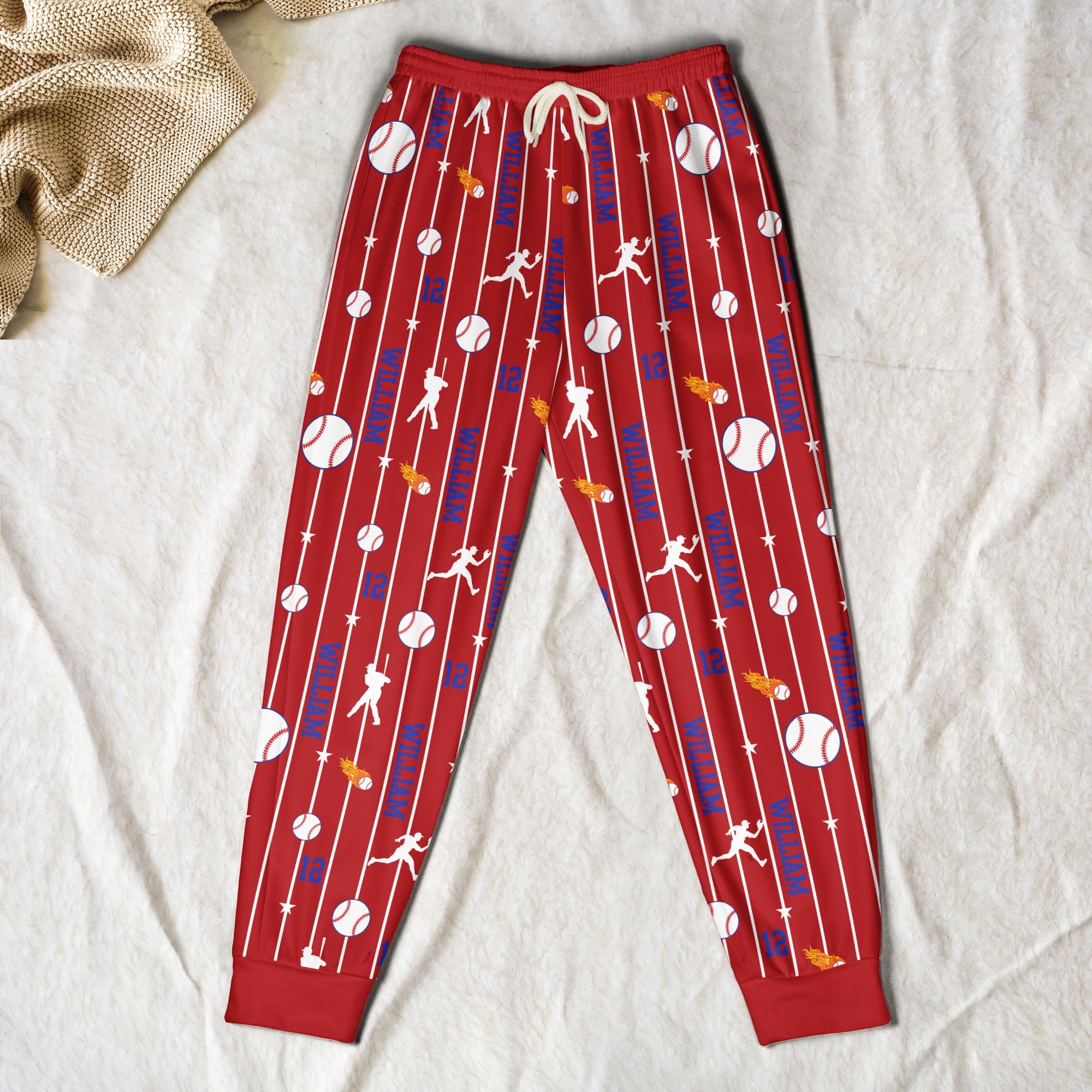 Custom Name & Number For Baseball, Softball, Soccer, Football, Basketball, Hockey Lover - Personalized Sweatpants