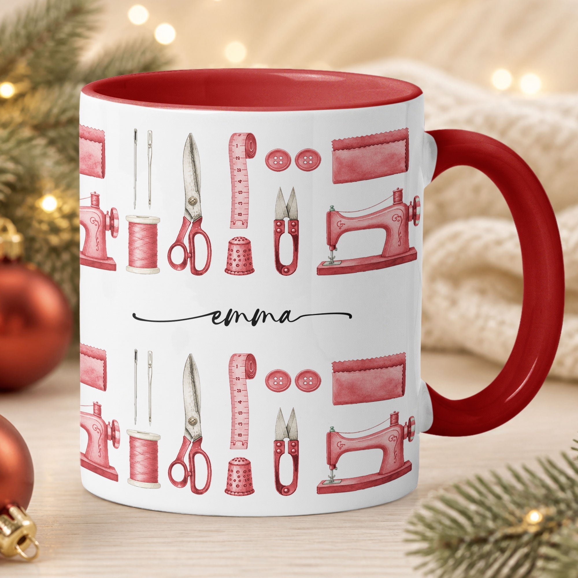 Custom Name Sewing Mug Gifts For Her - Personalized Mug