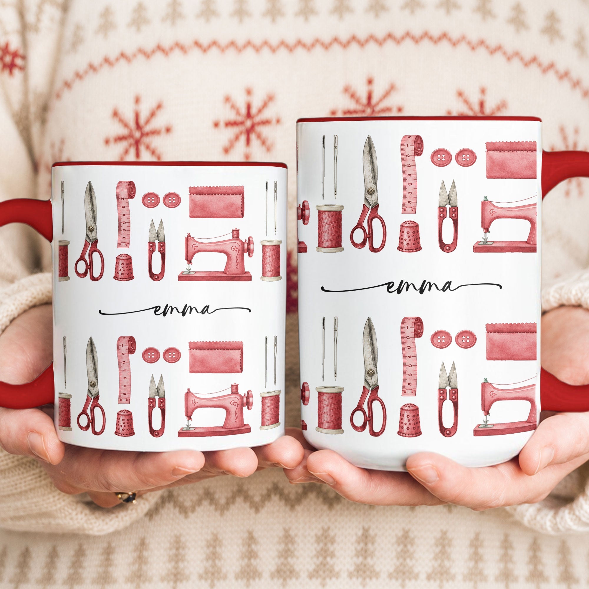 Custom Name Sewing Mug Gifts For Her - Personalized Mug