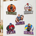 Custom Name & Sports, Baseball, Basketball, Hockey, Football Soccer Player, Fans - Personalized Magnet