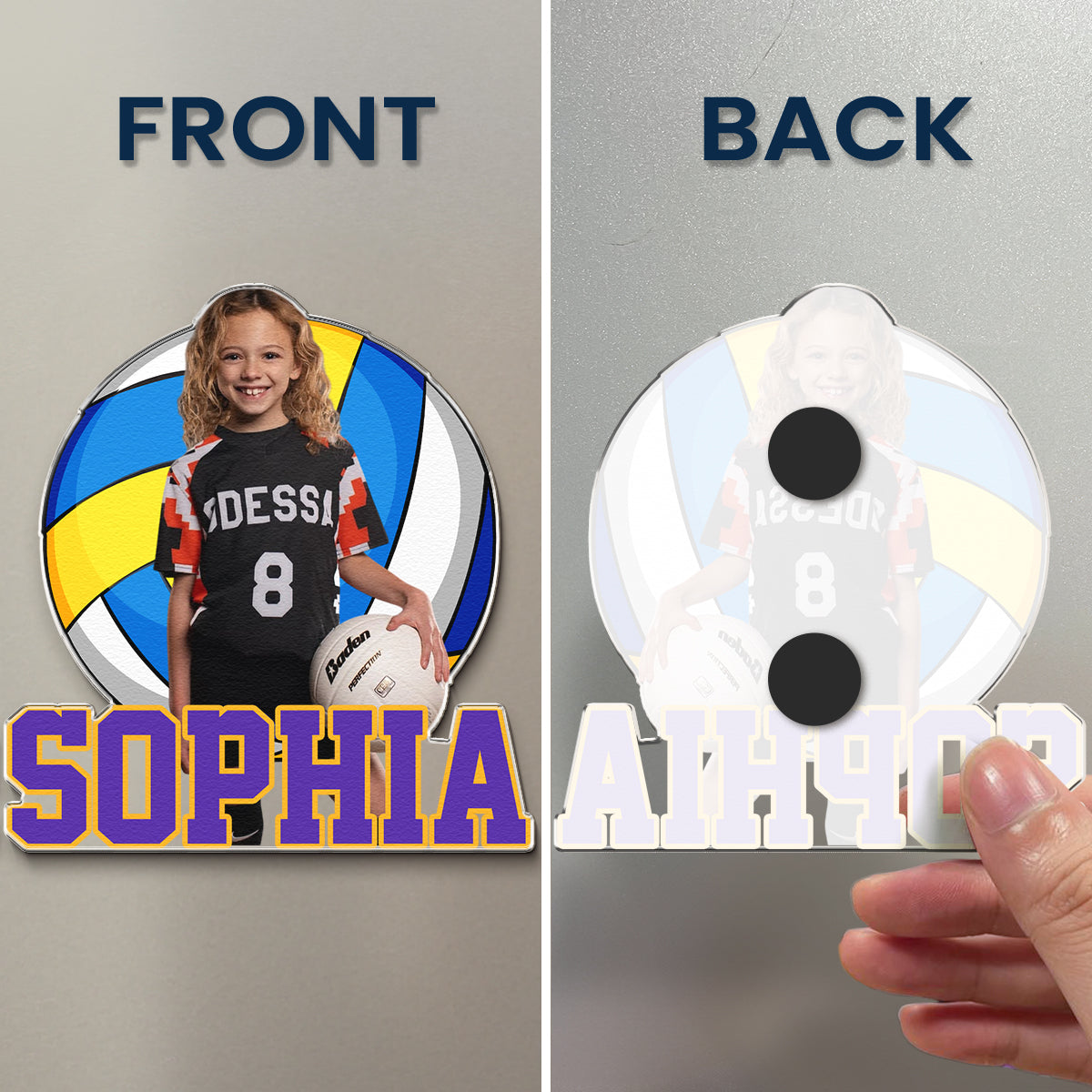 Custom Name & Sports, Baseball, Basketball, Hockey, Football Soccer Player, Fans - Personalized Magnet