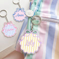 Custom Name Striped Pattern Back To School Gifts - Personalized Keychain
