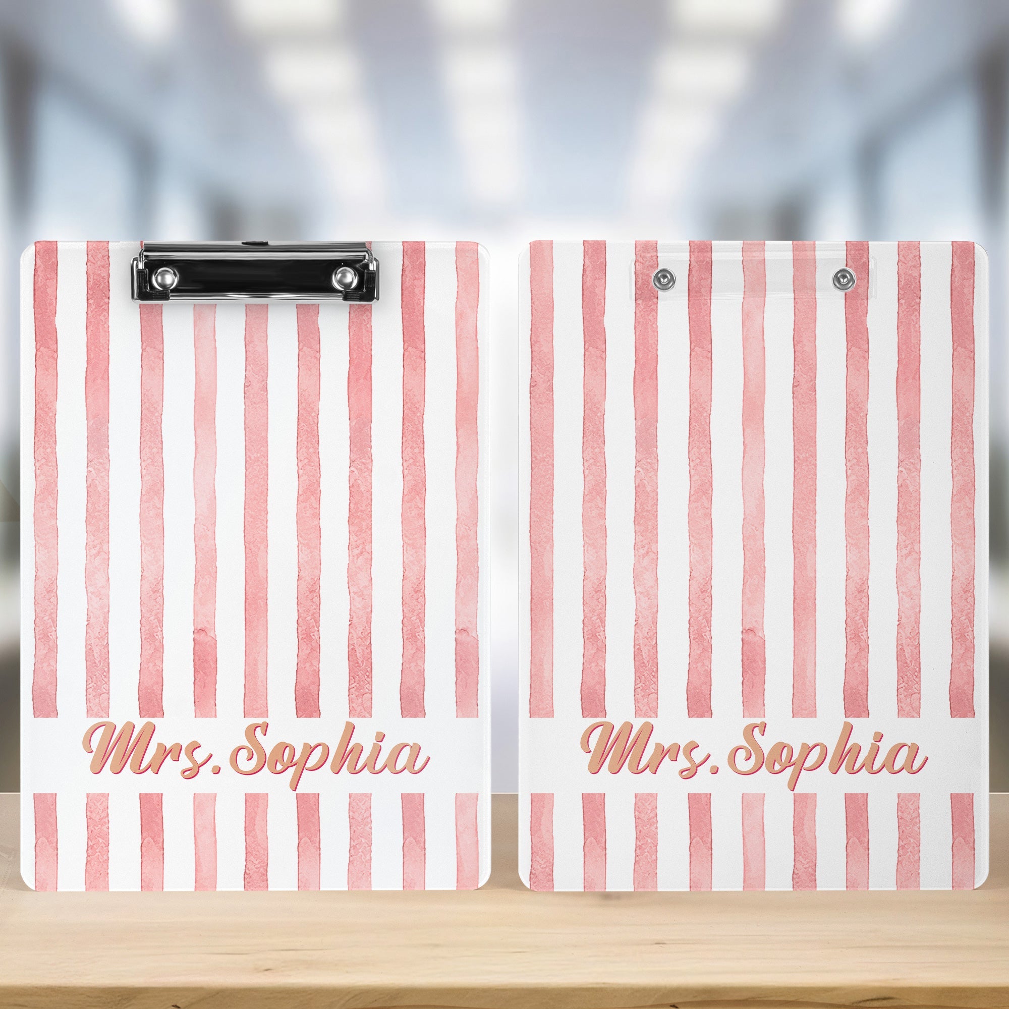 Custom Name Striped Pattern Colorful Back To School Gifts For Teacher - Personalized Clipboard