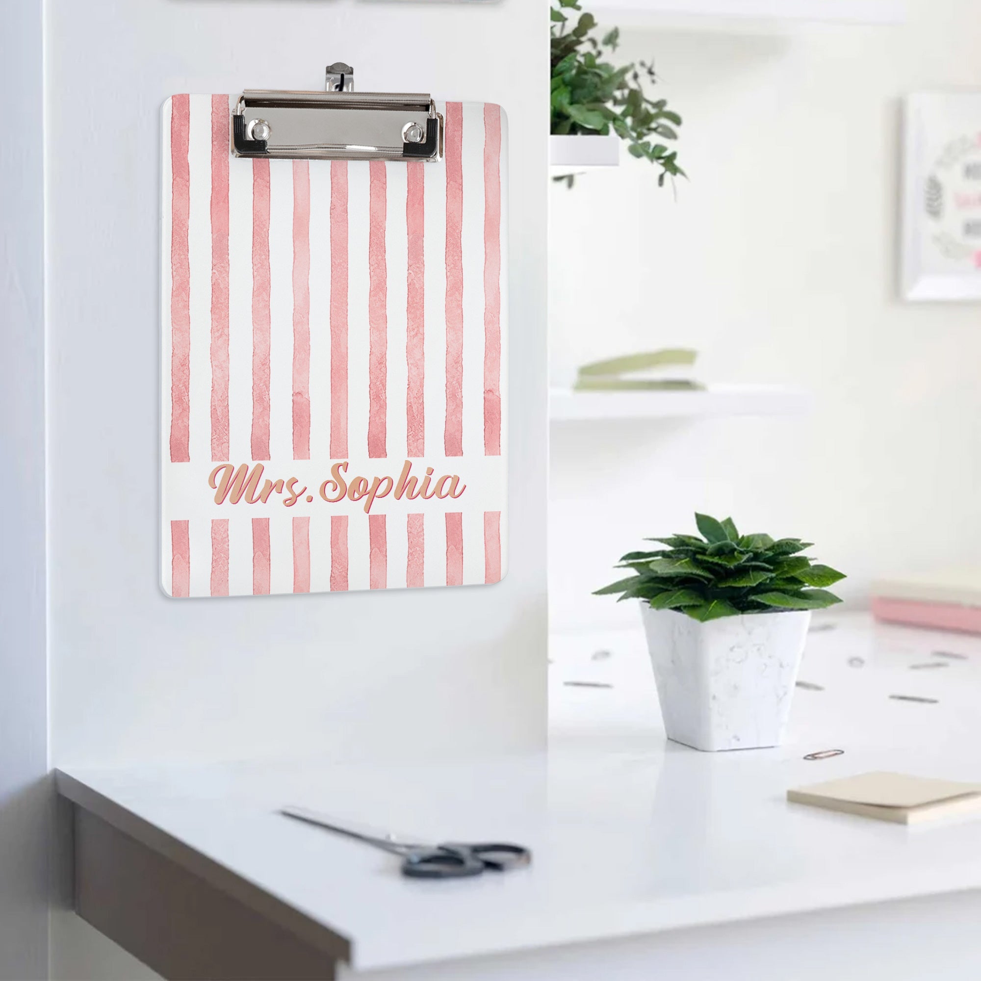 Custom Name Striped Pattern Colorful Back To School Gifts For Teacher - Personalized Clipboard