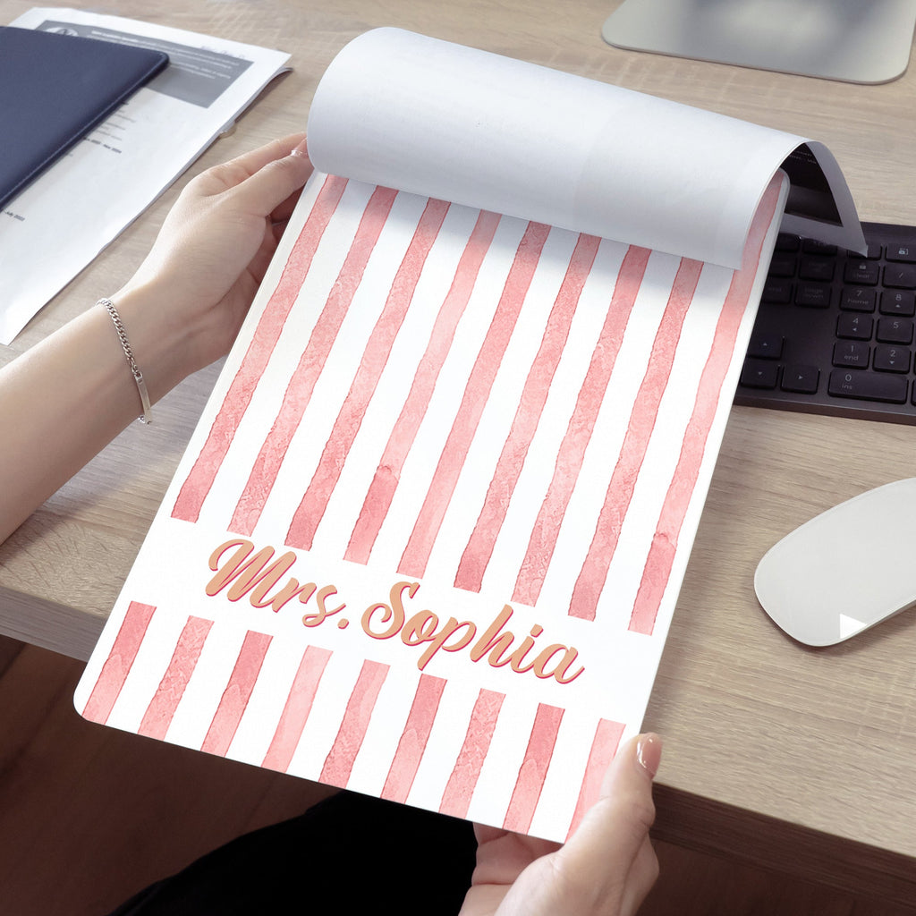 Custom Name Striped Pattern Colorful Back To School Gifts For Teacher - Personalized Clipboard
