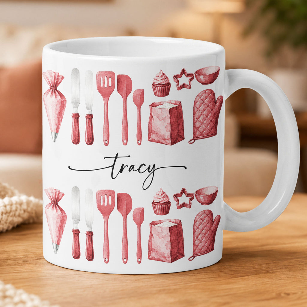 Custom Name Watercolor New Version Baking Mug - Personalized Mug