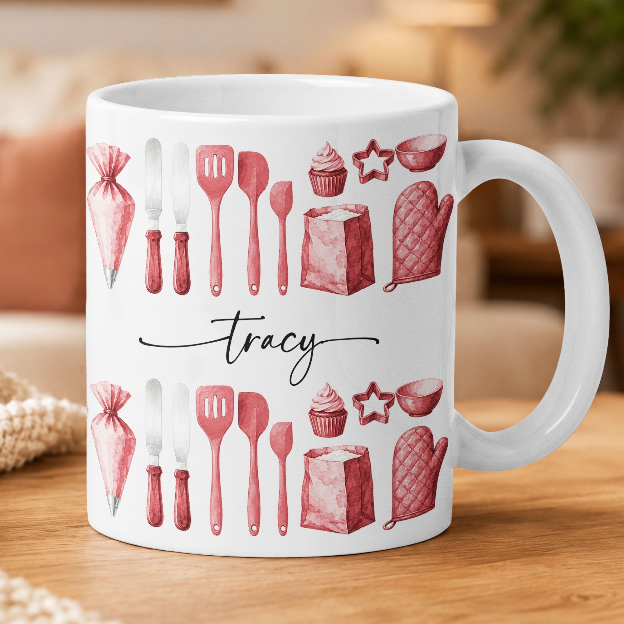 Custom Name Watercolor New Version Baking Mug - Personalized Mug