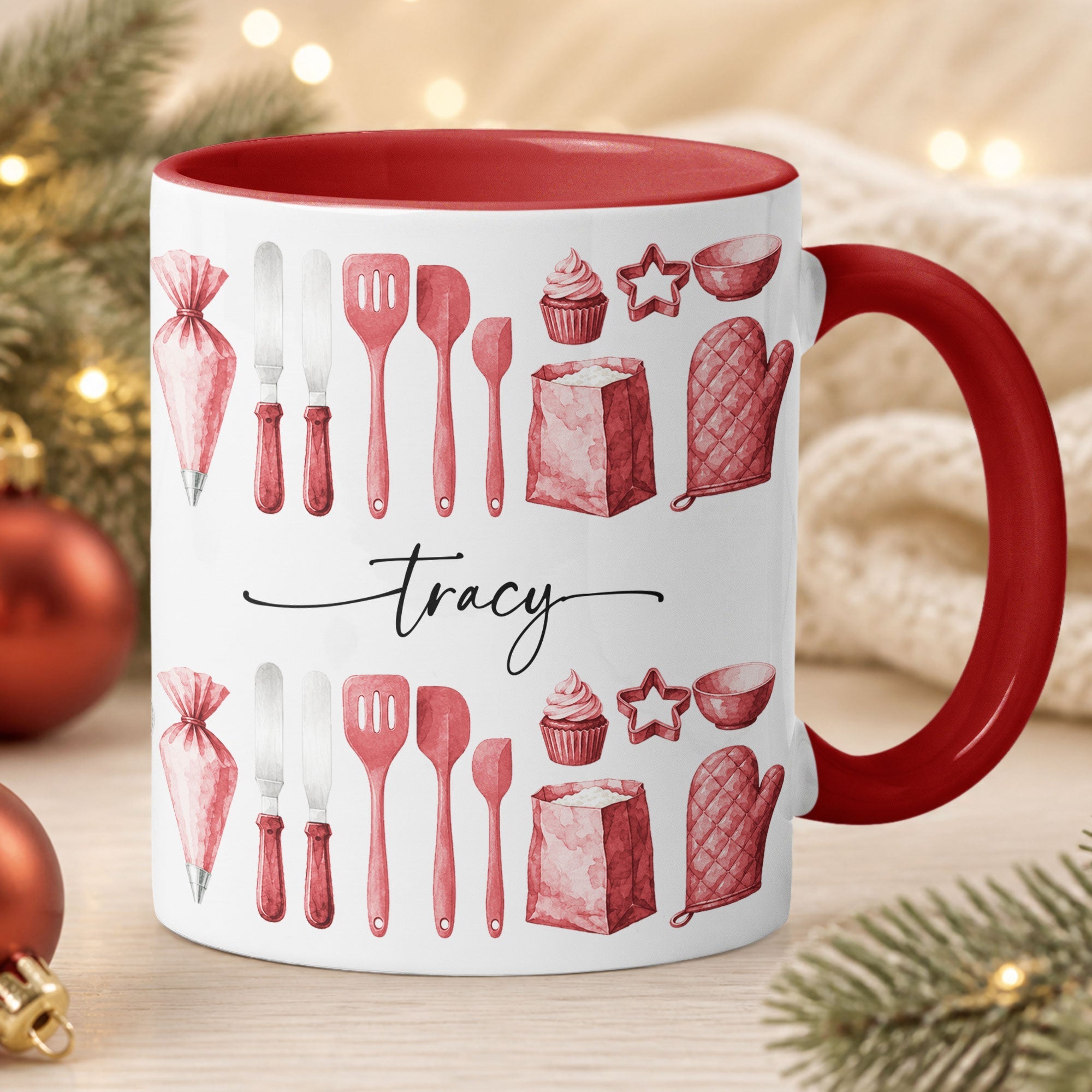 Custom Name Watercolor New Version Baking Mug - Personalized Mug