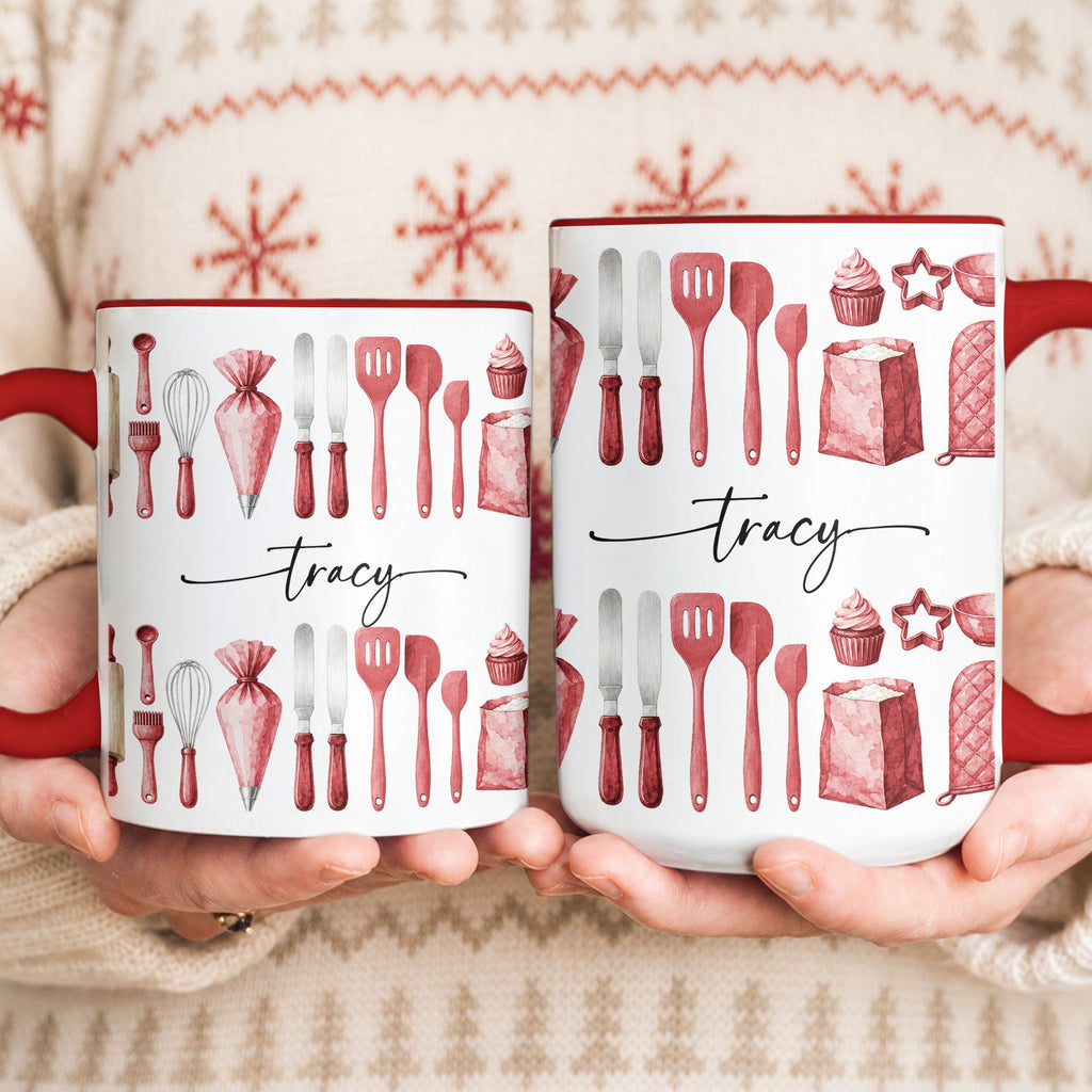 Custom Name Watercolor New Version Baking Mug - Personalized Mug