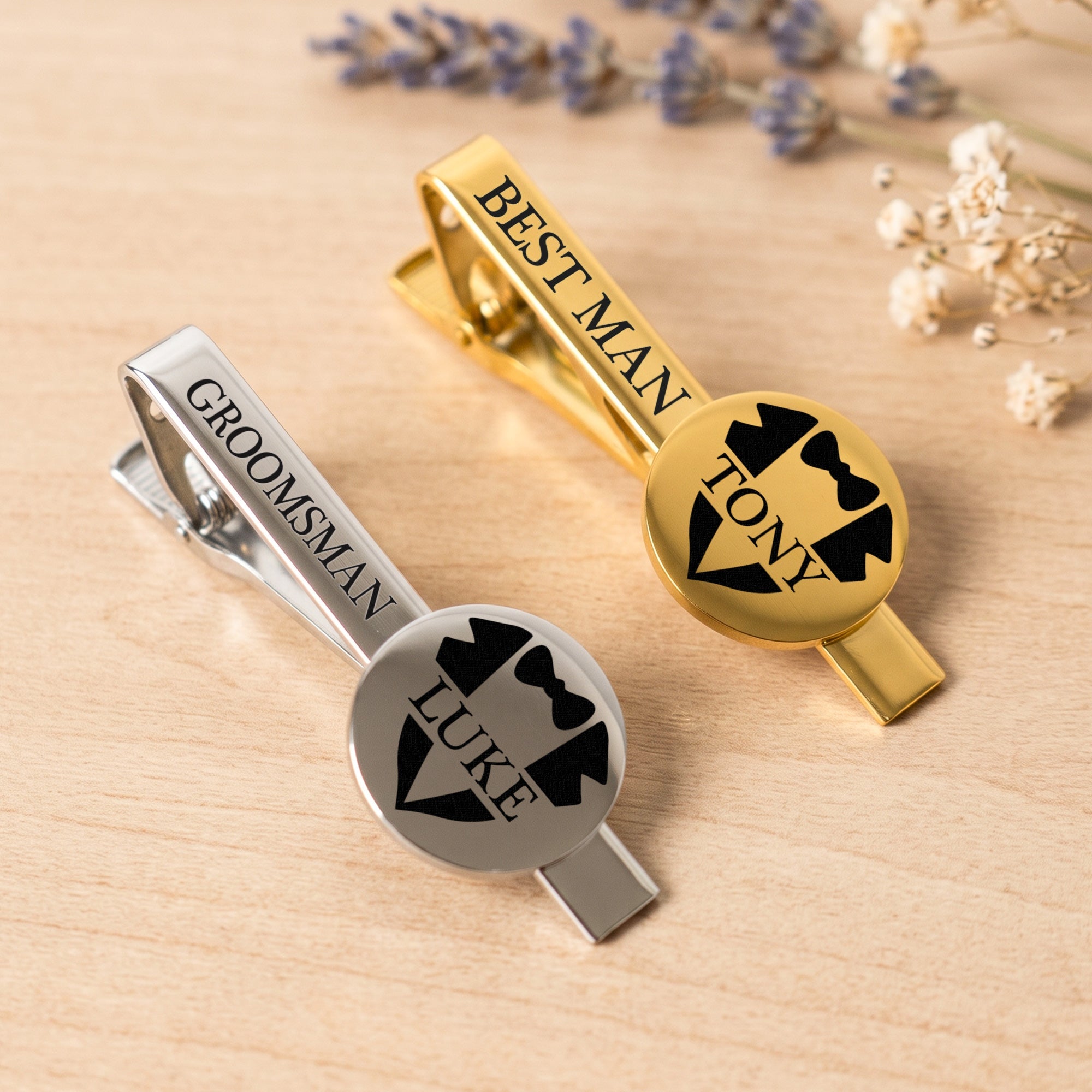 Custom Name Wedding Gifts For Groomsman, Best Man - Personalized Tie Clip