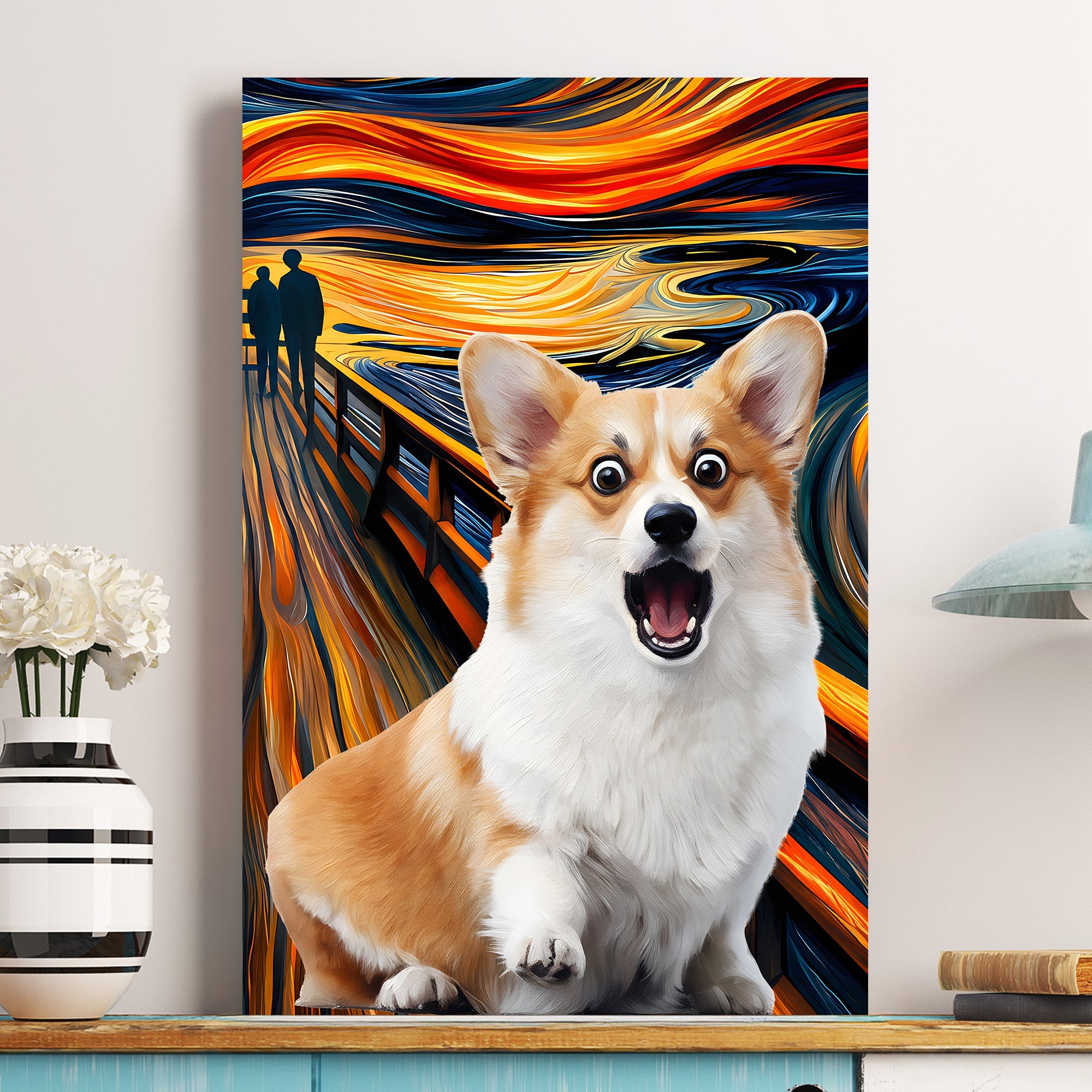 Custom Pet, Family, Friend Photo Funny Scream Halloween Art - Personalized Poster