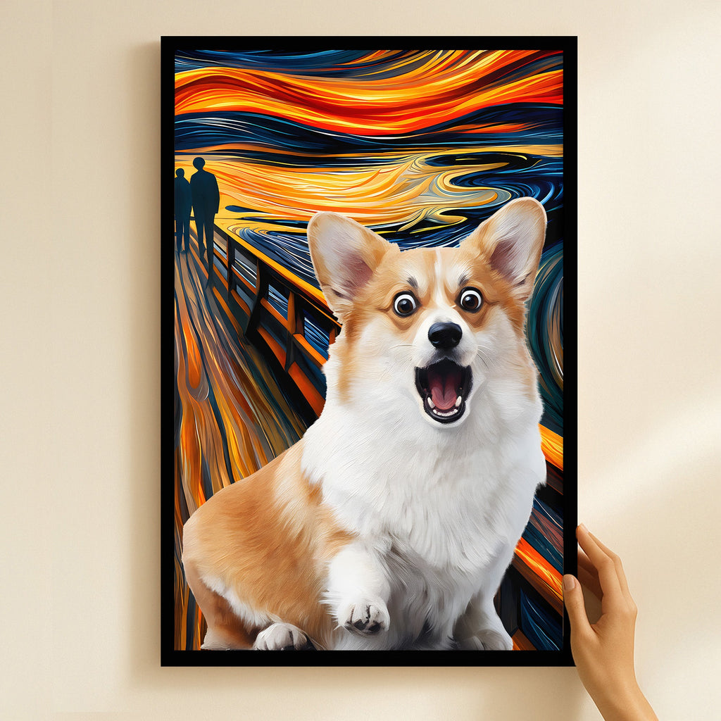 Custom Pet, Family, Friend Photo Funny Scream Halloween Art - Personalized Poster