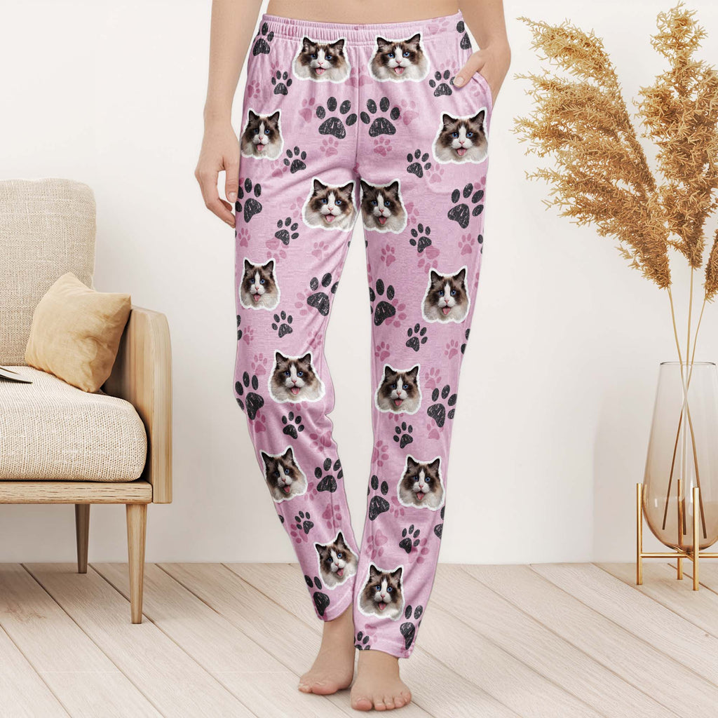 Custom Pet Funny Face Gifts For Dog Lovers, Cat Lovers - Personalized Lounge Pants