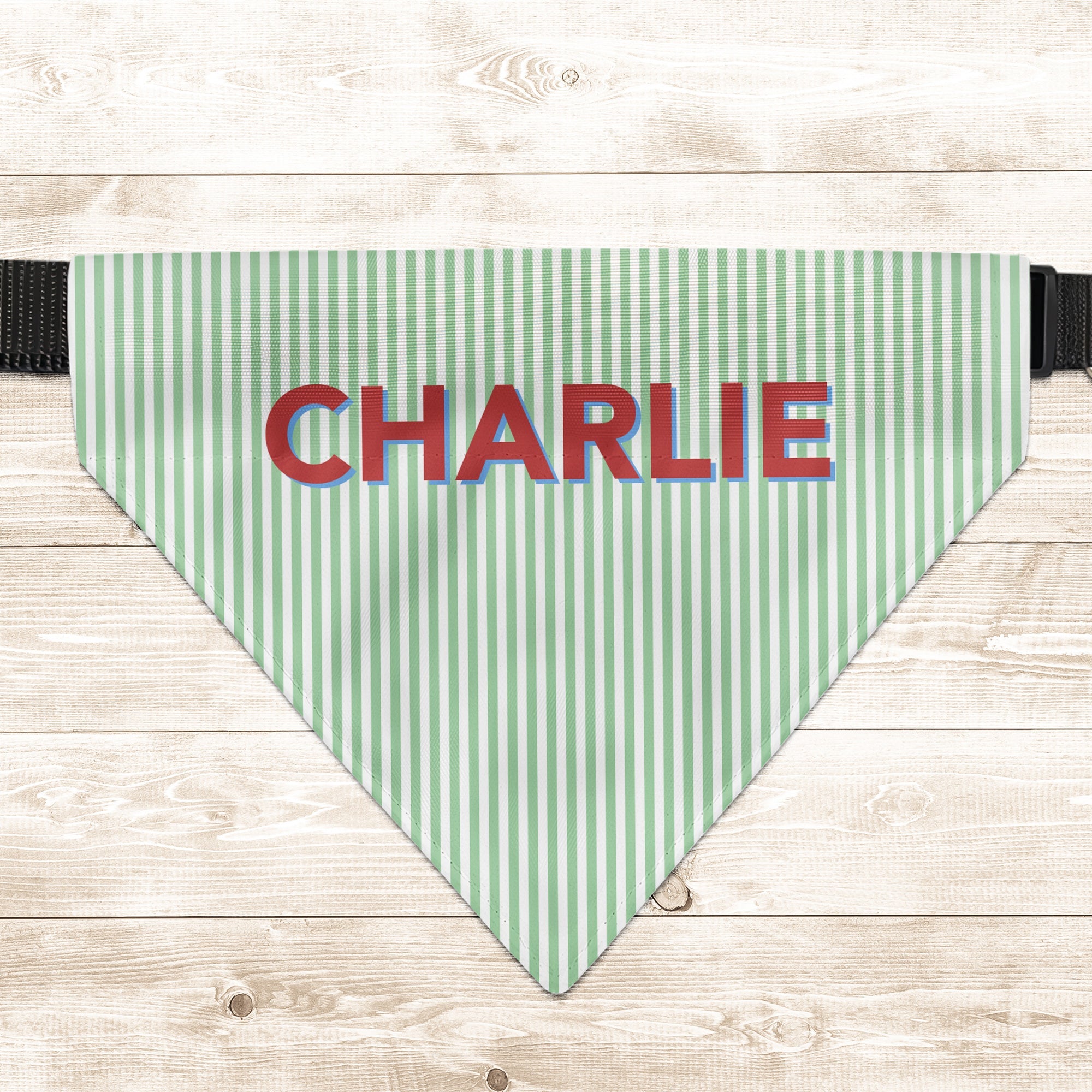 Custom Pet Name Stripped Pattern Colorful - Personalized Bandana Collar