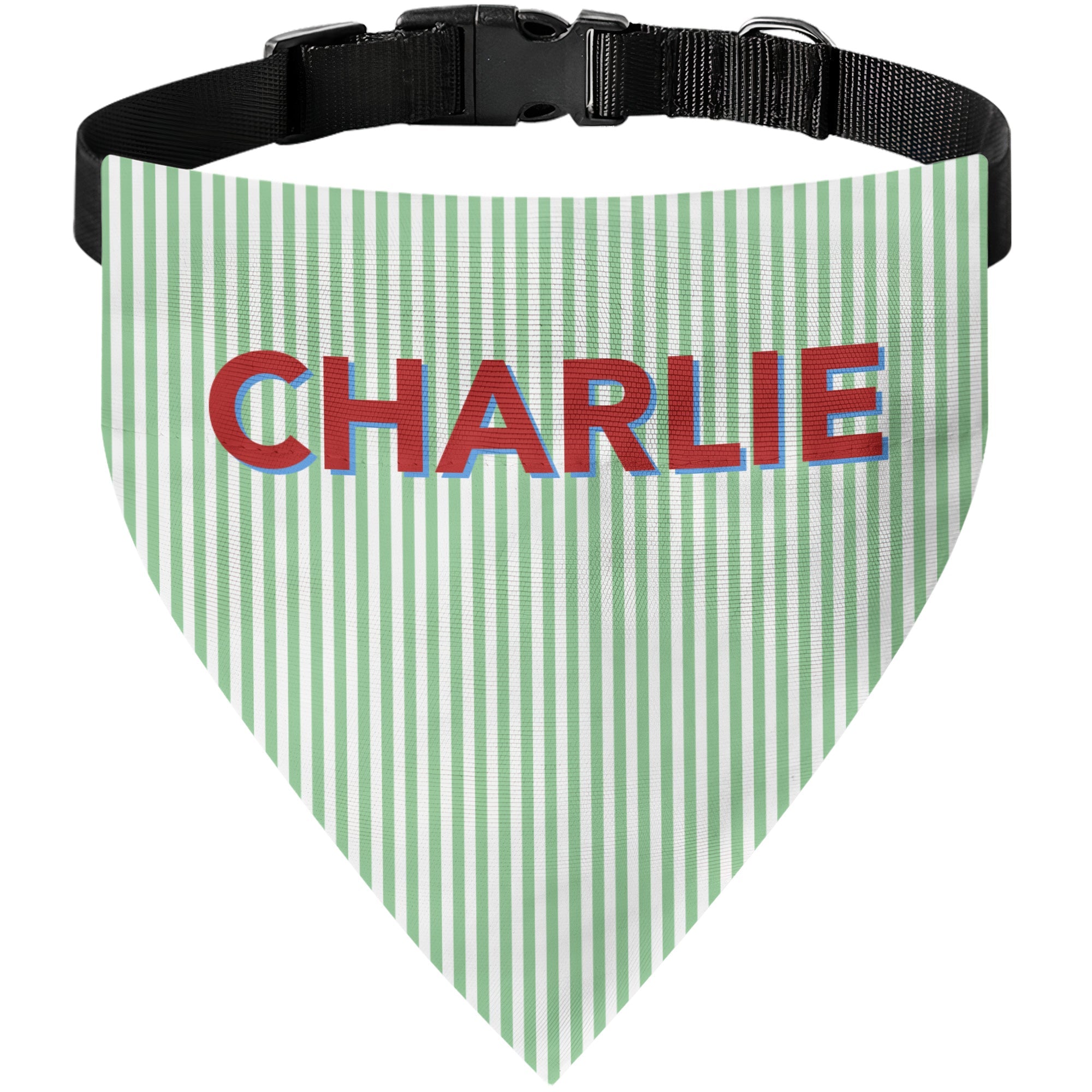 Custom Pet Name Stripped Pattern Colorful - Personalized Bandana Collar