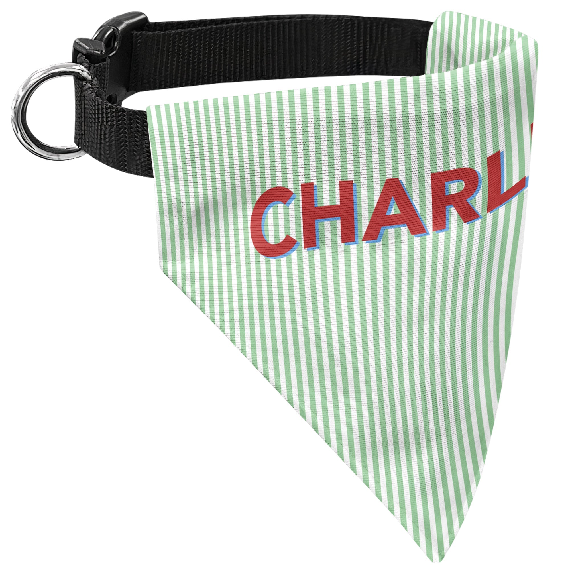 Custom Pet Name Stripped Pattern Colorful - Personalized Bandana Collar
